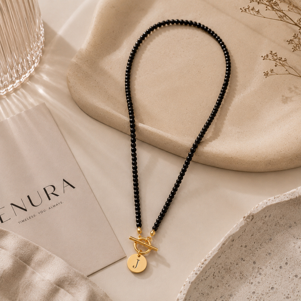 Noir Initial Necklace