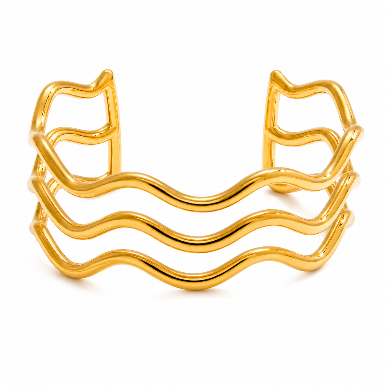 Hollow Wave Open Bracelet
